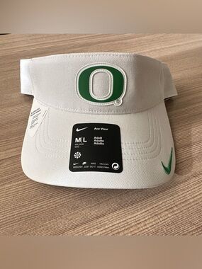 New Nike Oregon Ducks White Ace Sun Visor Hat Team Issued Adjustable Go Ducks